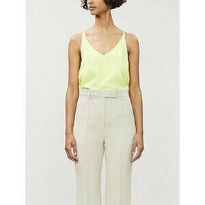 $148 J BRAND Lucy Silk Cami Tank Top SOLD OUT Designer Neon Yellow FORSYTHIA M